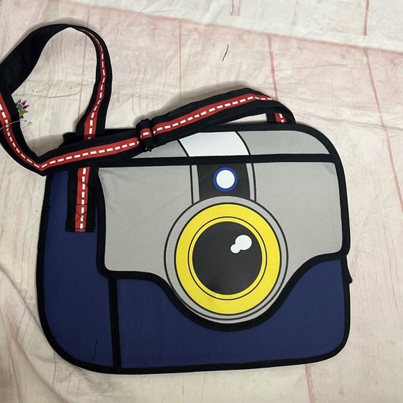 Charm Co Toonpacks Camera Shape Crossbody Bag Blue Grey New - Picture 13 of 13
